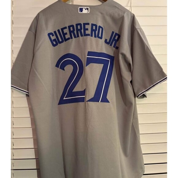 MLB Toronto Blue Jays Vladimir Guerrero Jr #27 Sewn Jersey Large Gray NWT - Picture 4 of 5